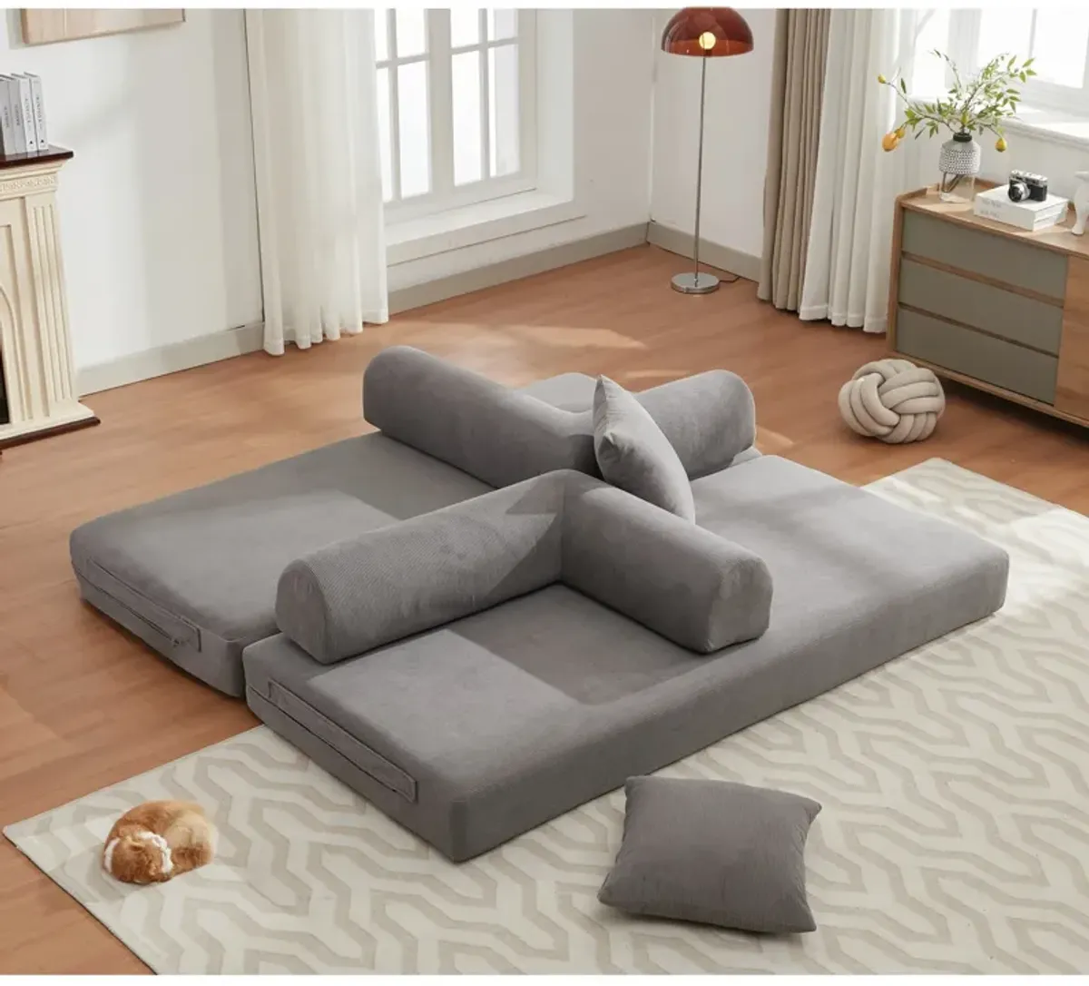 Merax Modern Folding Convertible Sleeper Sofa Bed