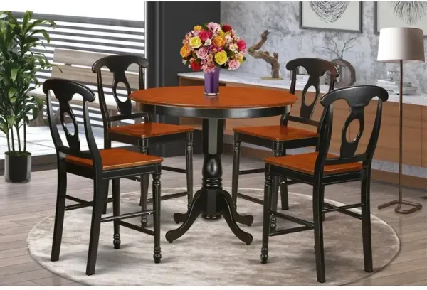 5 Pc counter height Table and chair set - high top Table and 4 Kitchen bar stool.