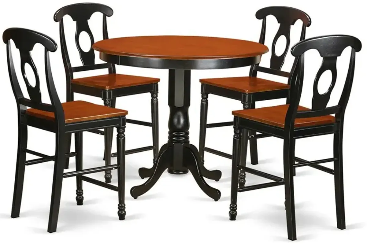 5 Pc counter height Table and chair set - high top Table and 4 Kitchen bar stool.