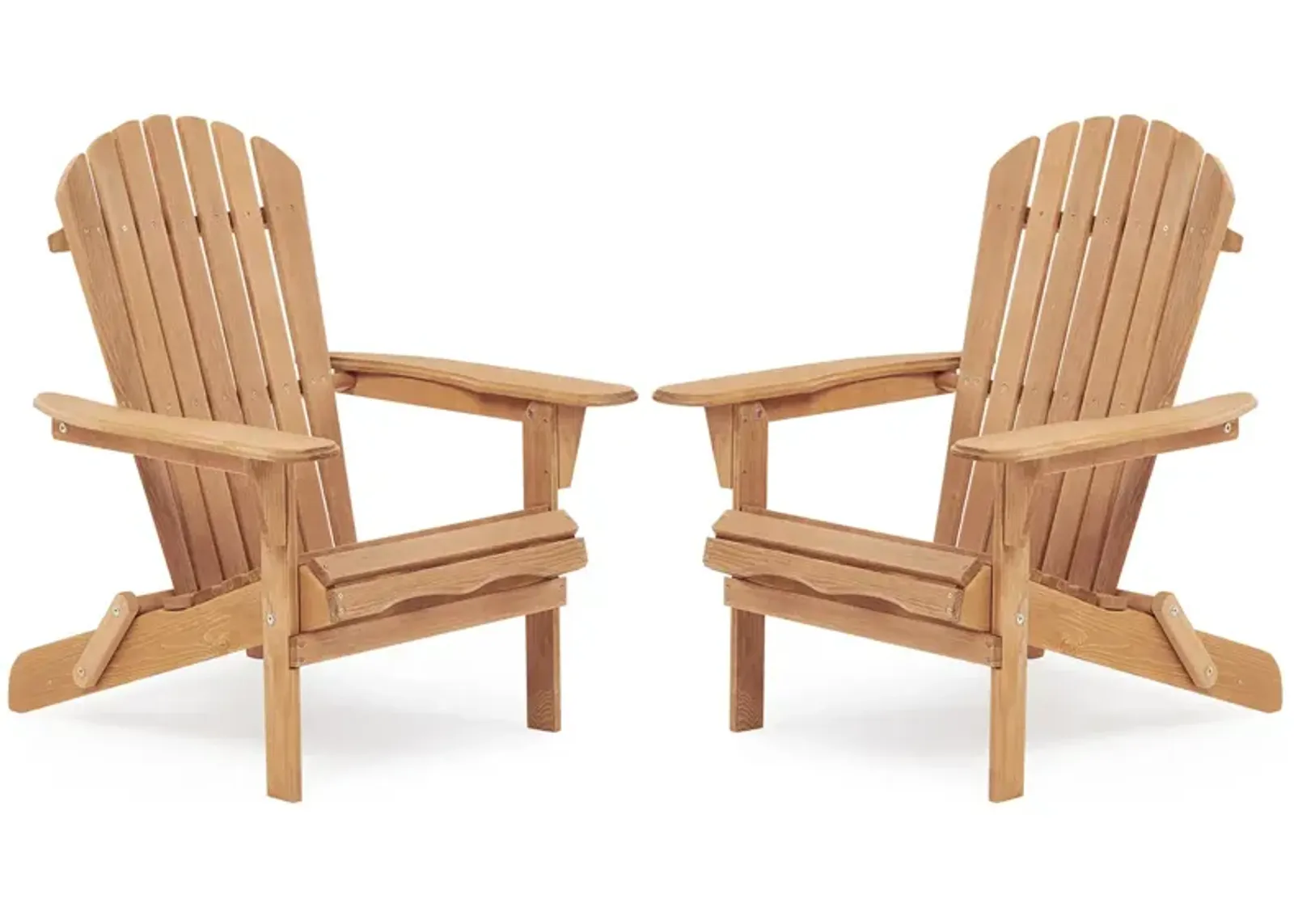 Wooden Outdoor Folding Adirondack Chair Set Of 2 Wood Lounge Patio Chair For Garden, Garden