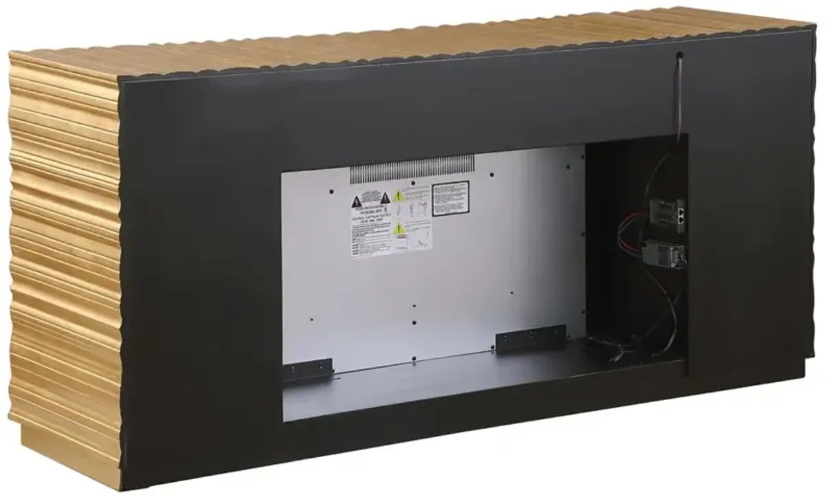 Best Master Furniture Tamzen Electric Fireplace in Gold