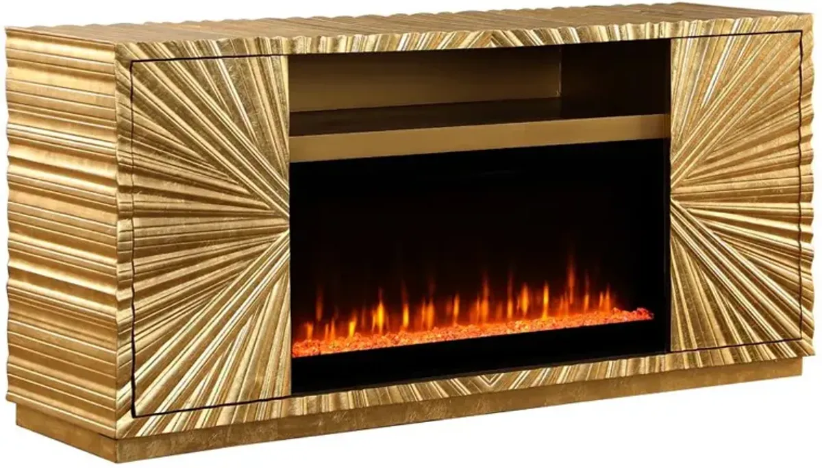 Best Master Furniture Tamzen Electric Fireplace in Gold