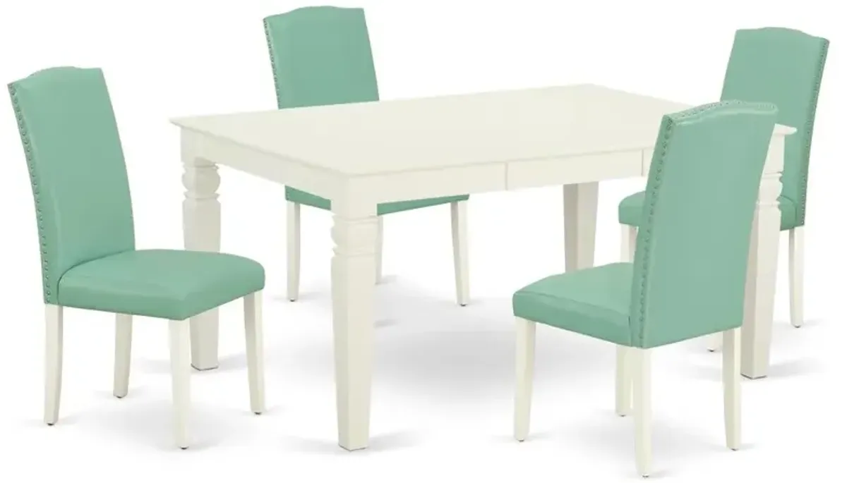 Dining Room Set Linen White, WEEN5-LWH-57