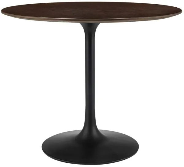 Modway - Lippa 36" Round Wood Grain Dining Table Black Natural