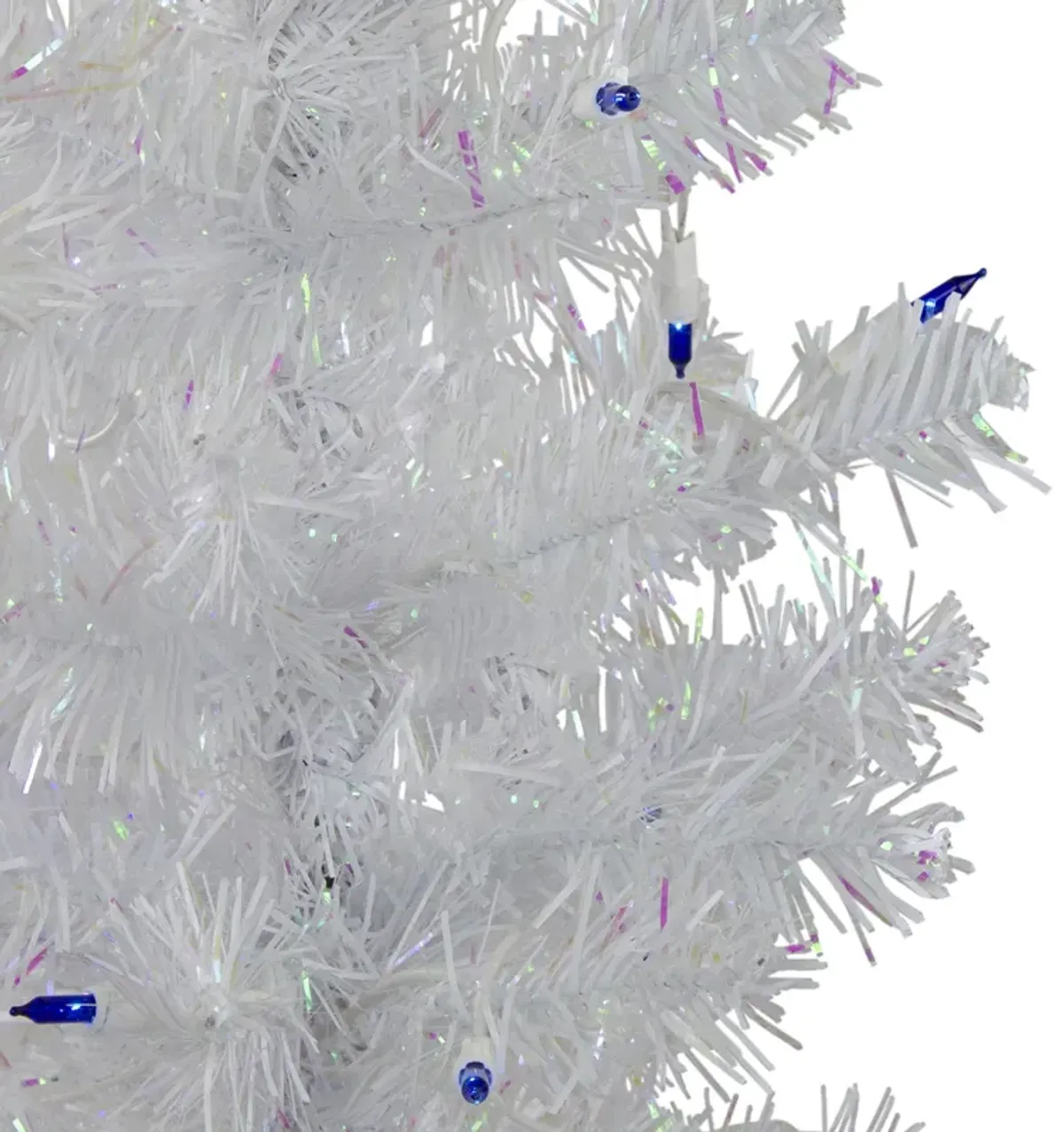 3' Pre-Lit White Medium Pine Artificial Christmas Tree - Blue Lights