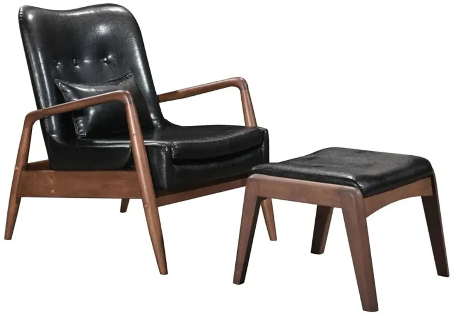 Belen Kox Lounge Chair & Ottoman Set, Black