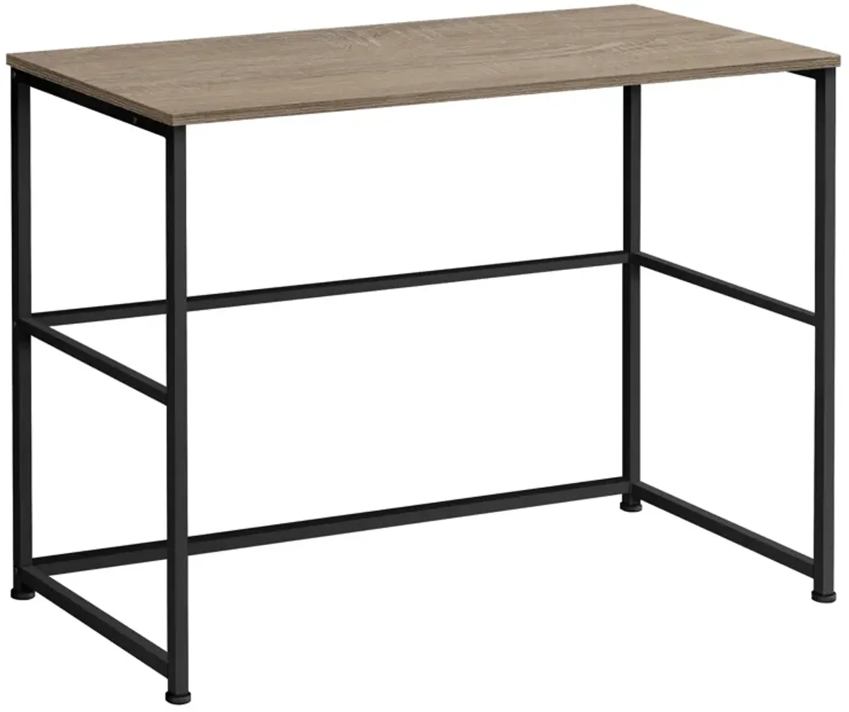 Monarch Specialties I 7777 Computer Desk, Home Office, Laptop, Left, Right Set-up, Storage Drawers, 40"L, Work, Metal, Laminate, Brown, Black, Contemporary, Modern