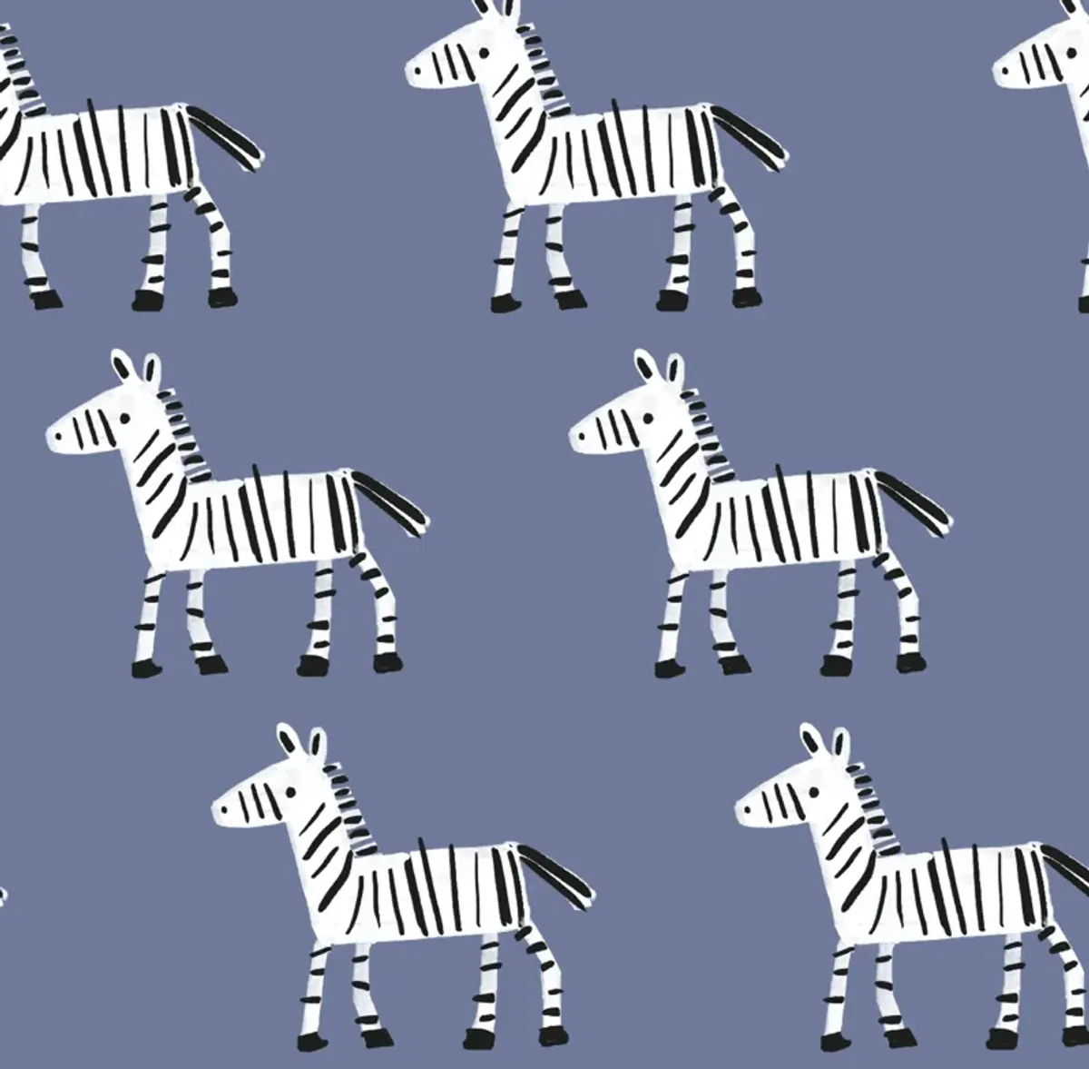 Lambs & Ivy Signature Zebra Blue Organic Cotton Breathable Fitted Crib Sheet