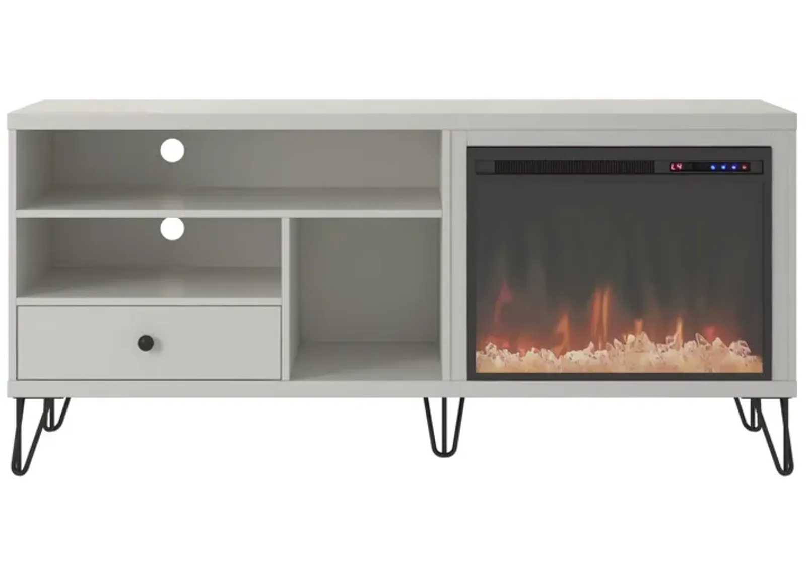 Ameriwood Home Owen Fireplace Space Heater TV Stand for TVs up to 65", White