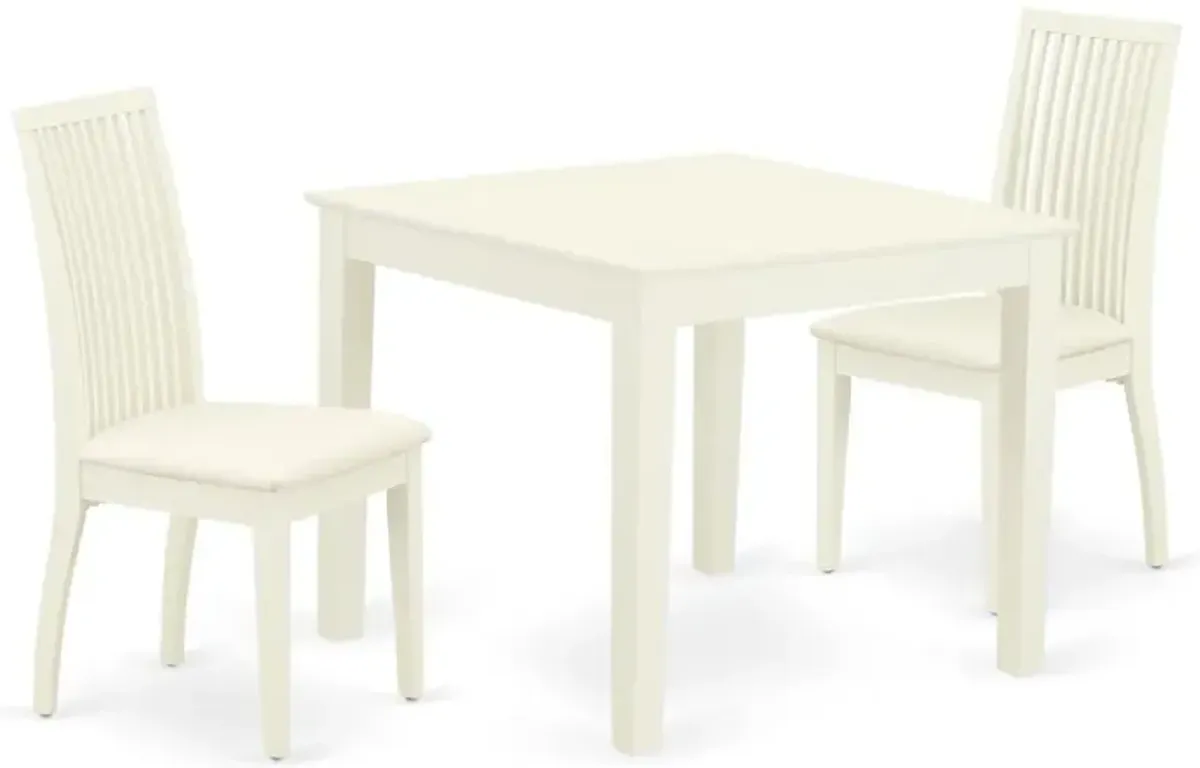 Dining Room Set Linen White, OXIP3-LWH-C