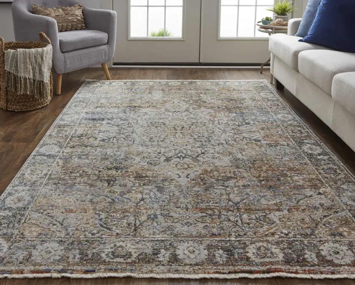 Kaia 39GMF Tan/Orange/Blue 2' x 3' Rug