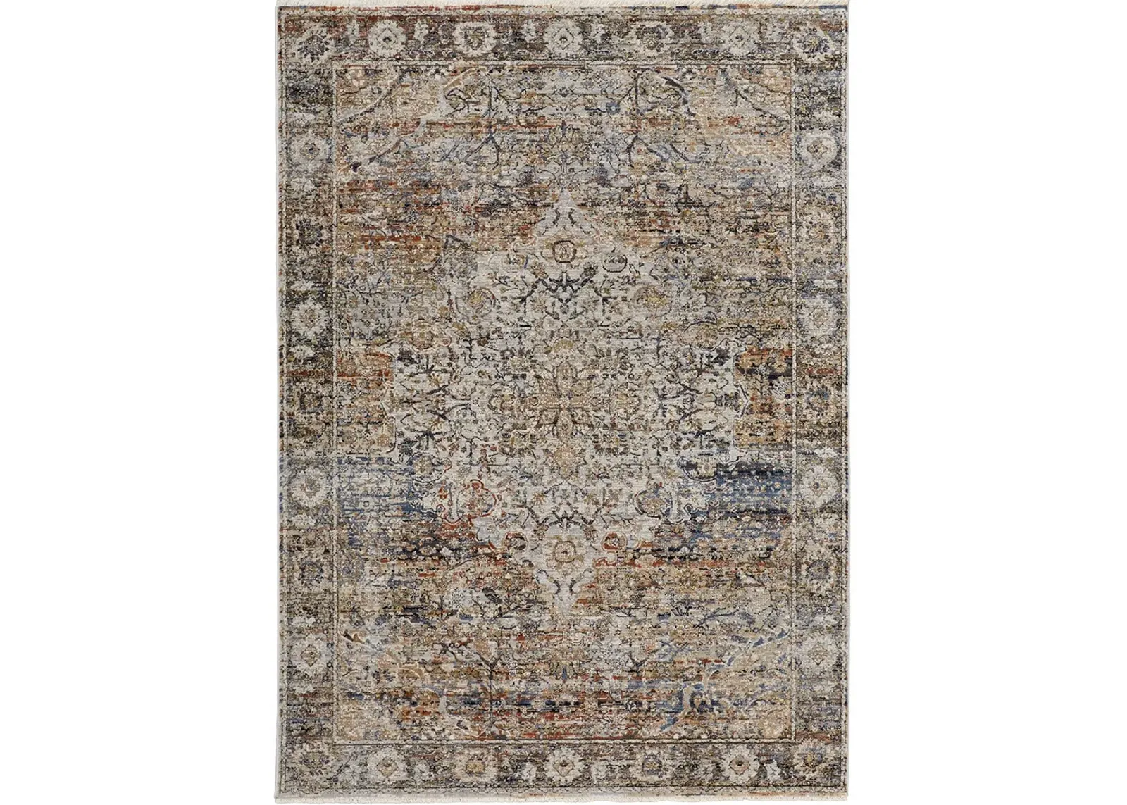 Kaia 39GMF Tan/Orange/Blue 2' x 3' Rug