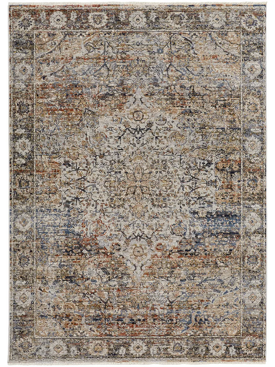 Kaia 39GMF Tan/Orange/Blue 2' x 3' Rug