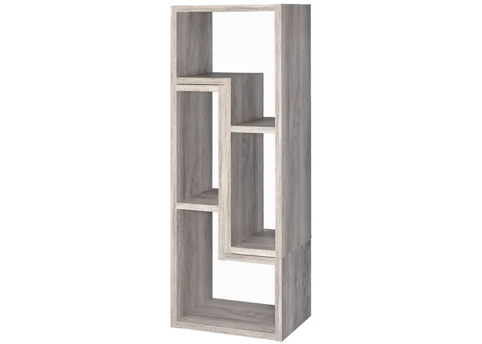 Modern Style Wooden Bookcase, Gray-Benzara