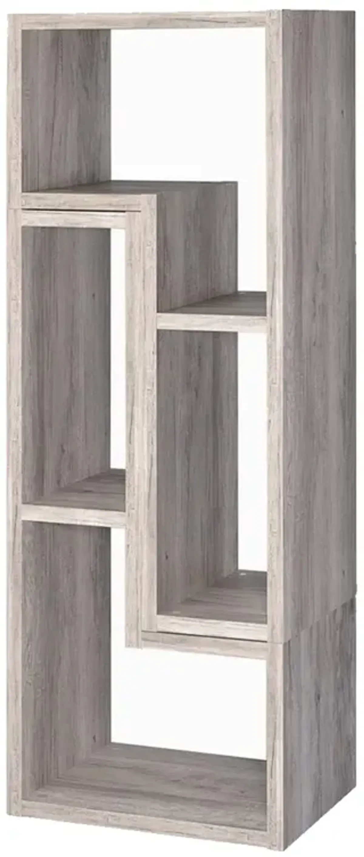 Modern Style Wooden Bookcase, Gray-Benzara