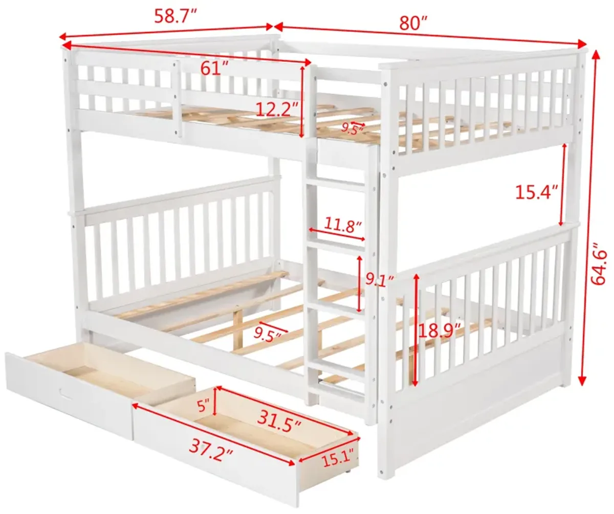 Merax Bunk Bed with Ladders and Two Storage Drawers