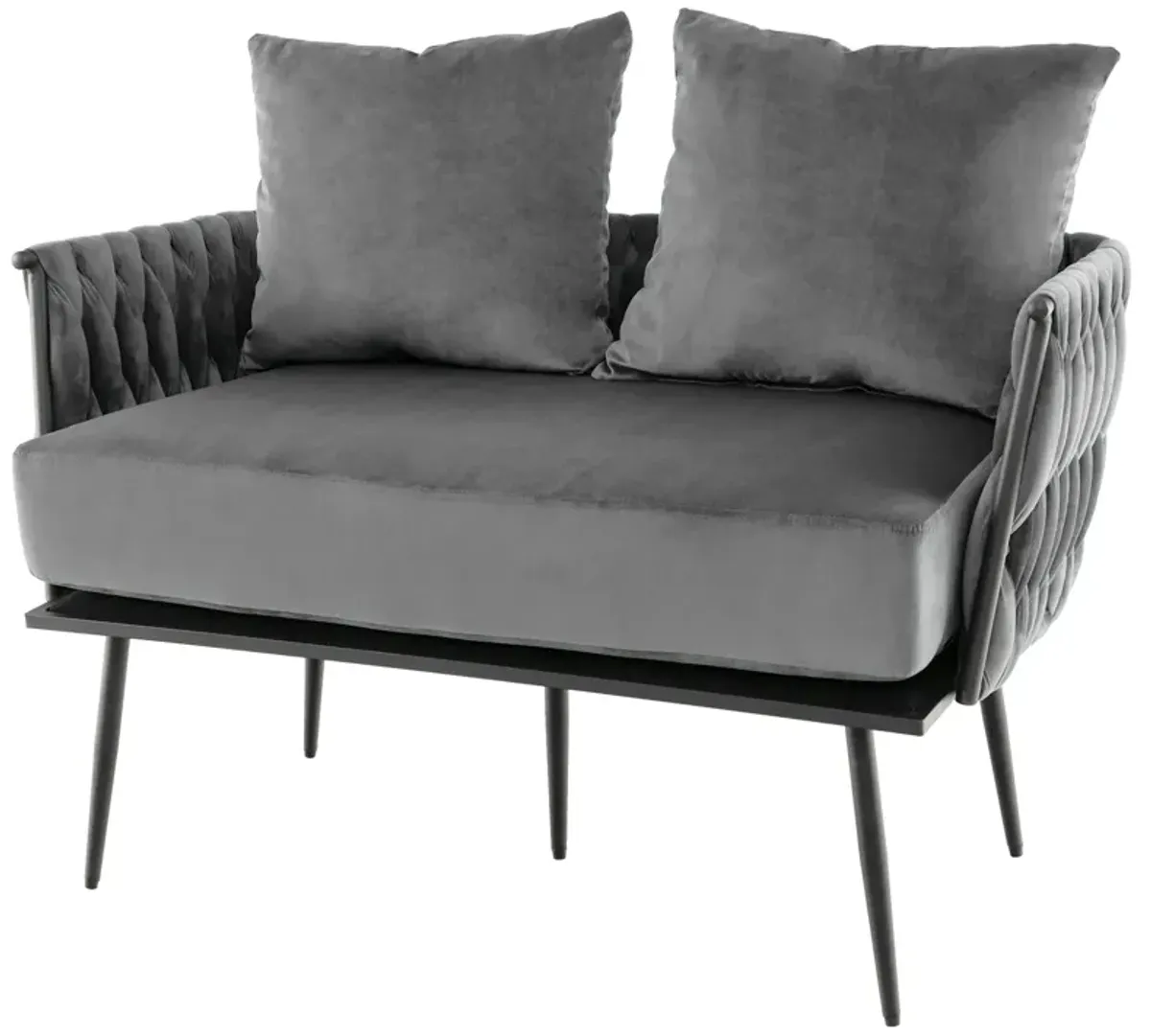 Modern Loveseat Sofa Upholstered Dutch Velvet Sofa Couch