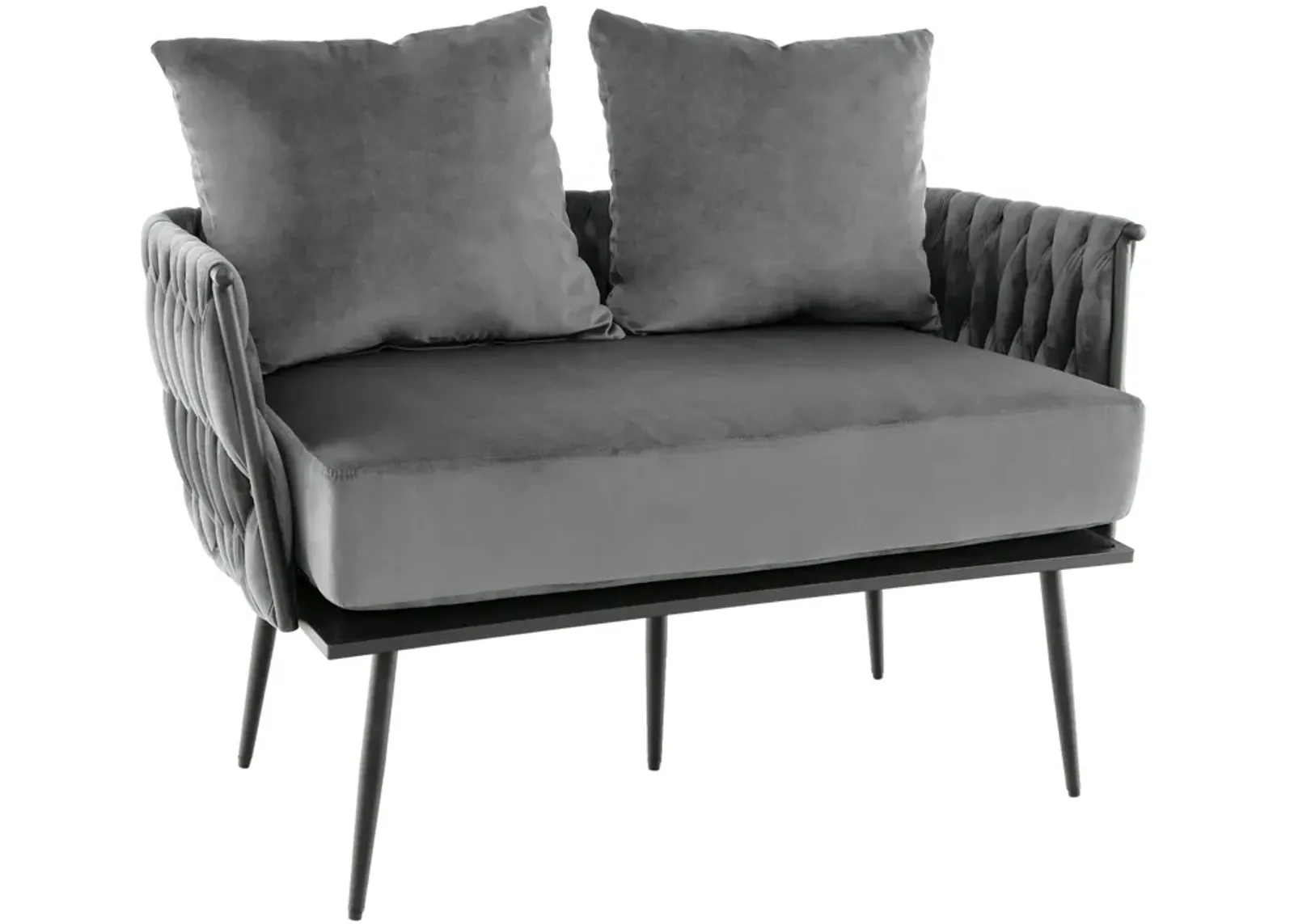 Modern Loveseat Sofa Upholstered Dutch Velvet Sofa Couch