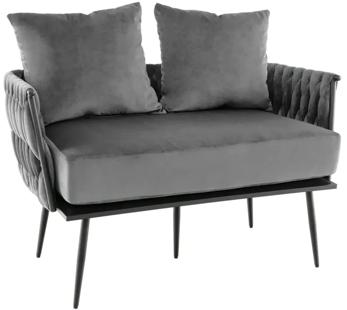 Modern Loveseat Sofa Upholstered Dutch Velvet Sofa Couch