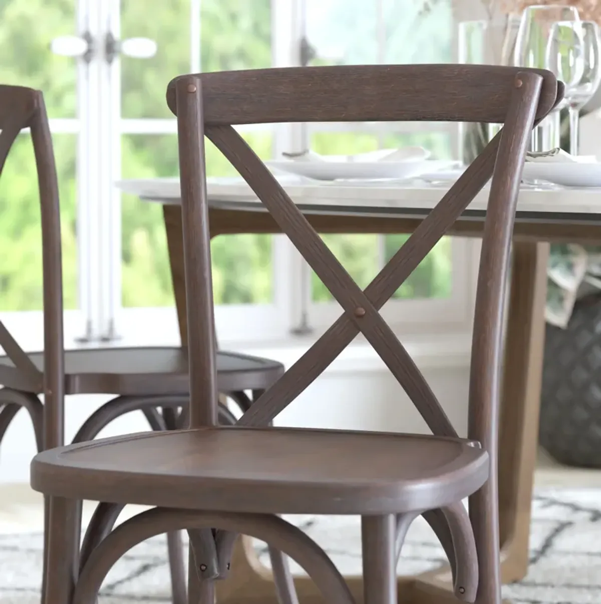 Wood Cross Back Chairs