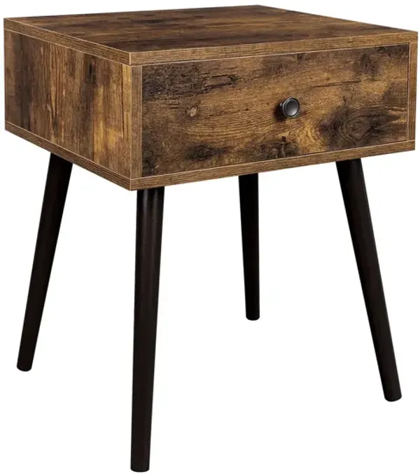 Hivvago Nightstand Rustic Brown