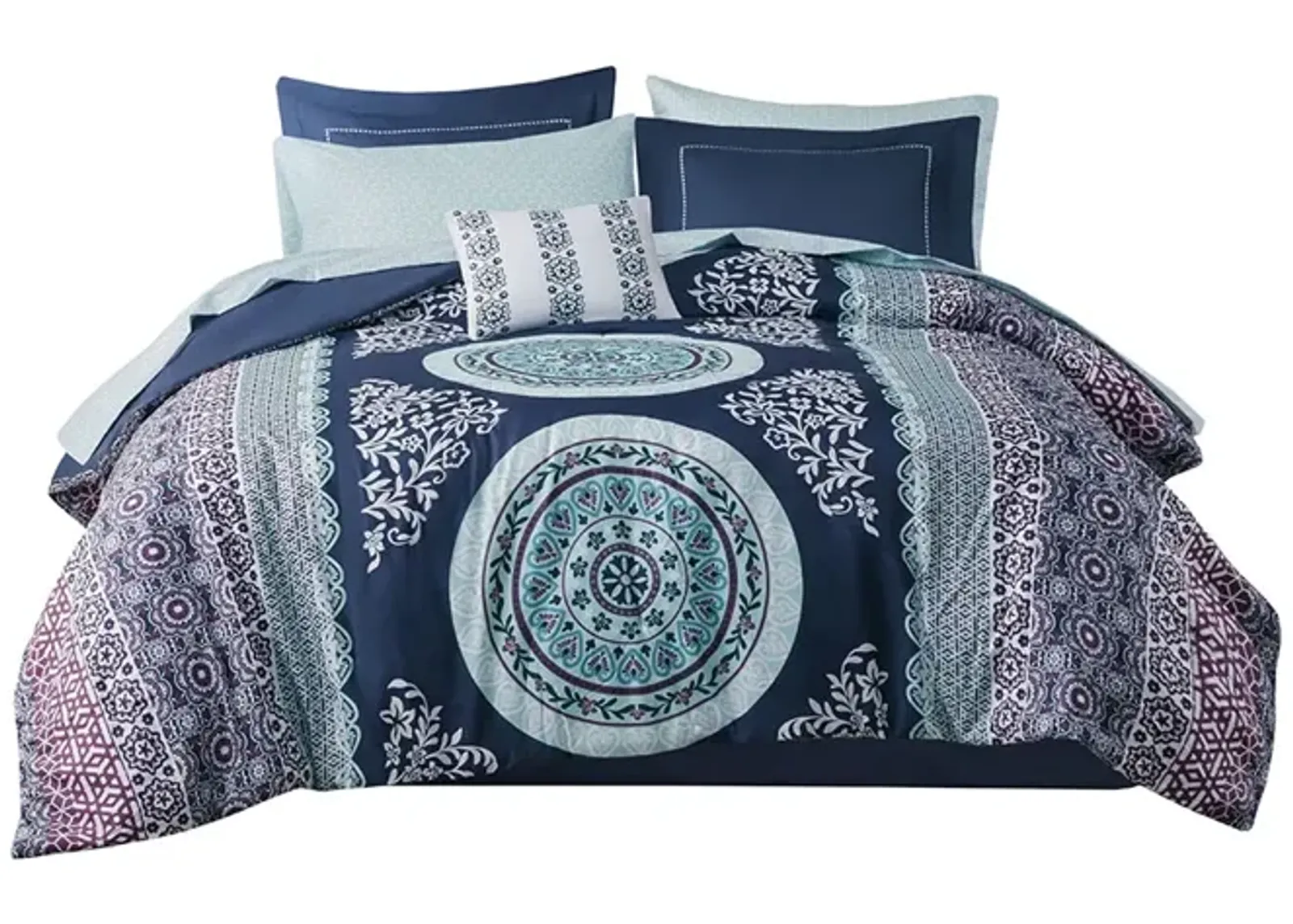 Gracie Mills Yvonne 8-Piece Boho Medallion Comforter Set with Sheets