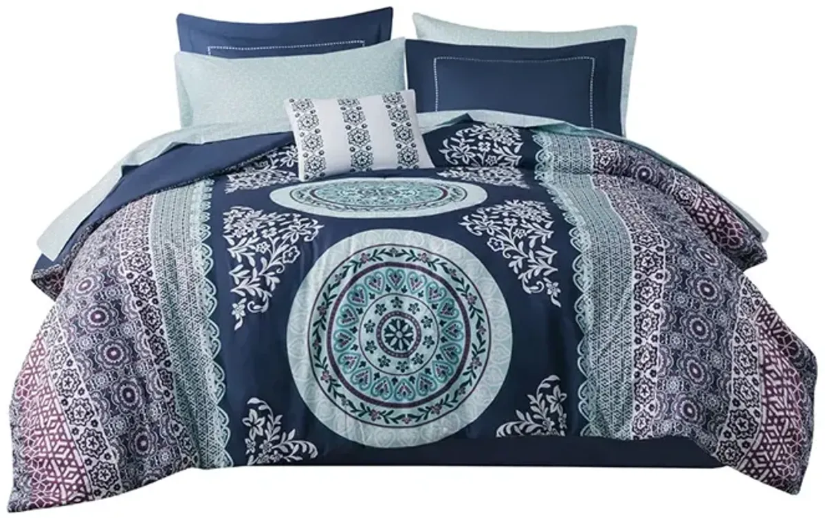 Gracie Mills Yvonne 8-Piece Boho Medallion Comforter Set with Sheets