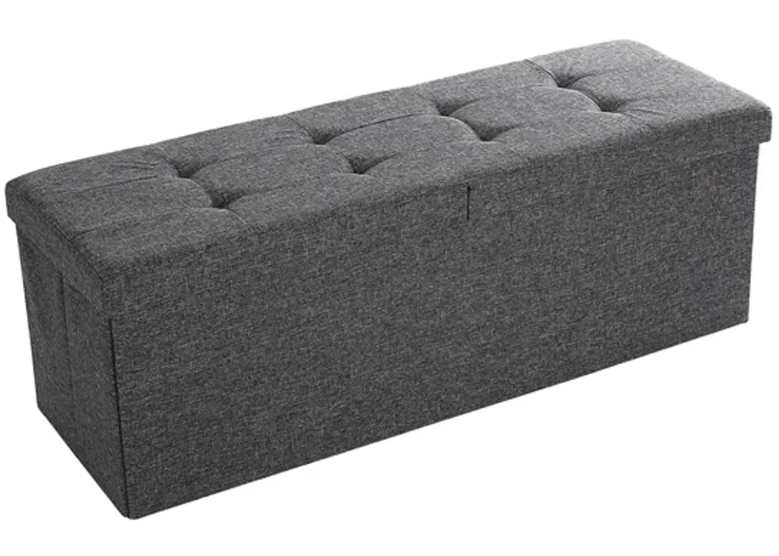 43.3-Inch Folding Storage Bench - Ottoman with Flip-Up Lid and Padded Footstool Seat