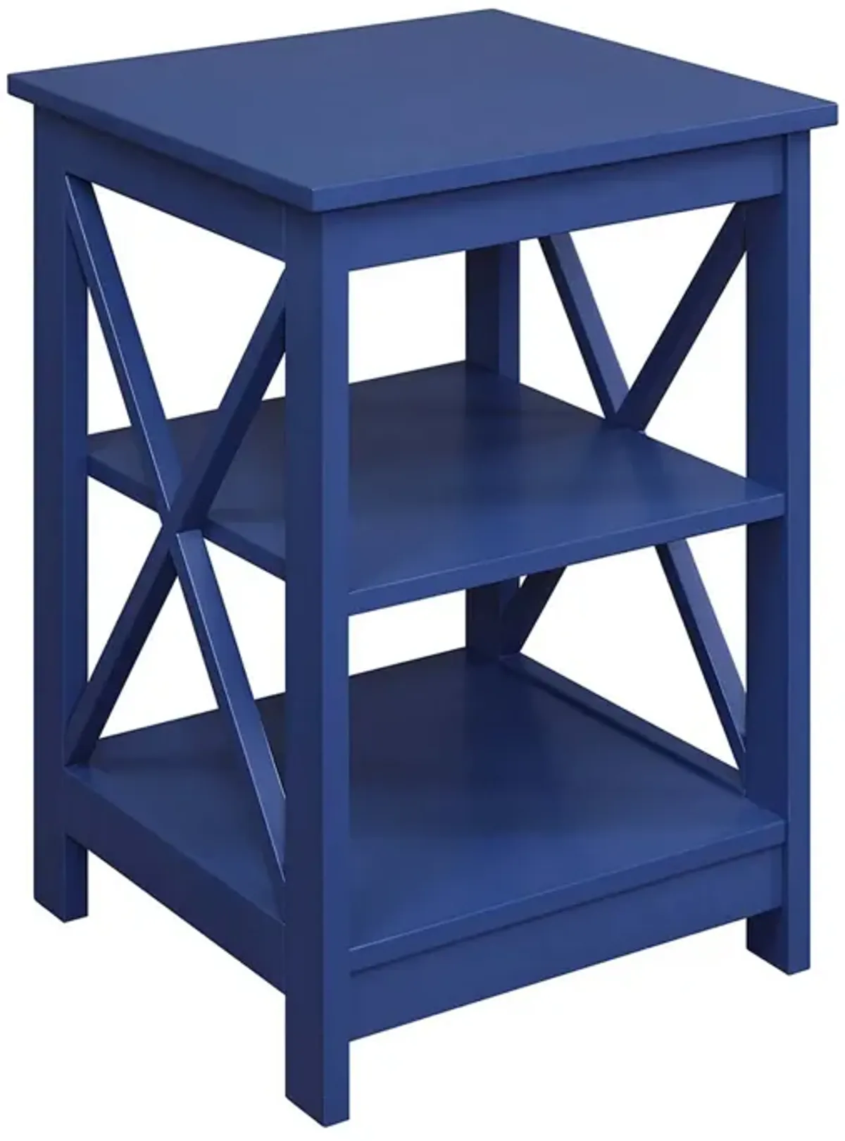 Convenience Concepts Oxford End Table with Shelves, Cobalt Blue