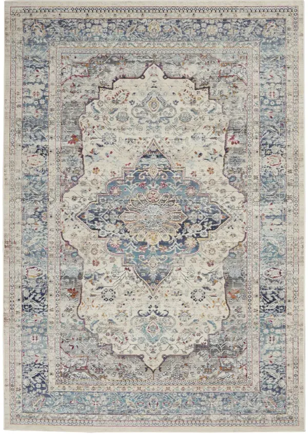 Vintage Kashan VKA07 Ivory/Blue 5'3" x 7'10" Rug