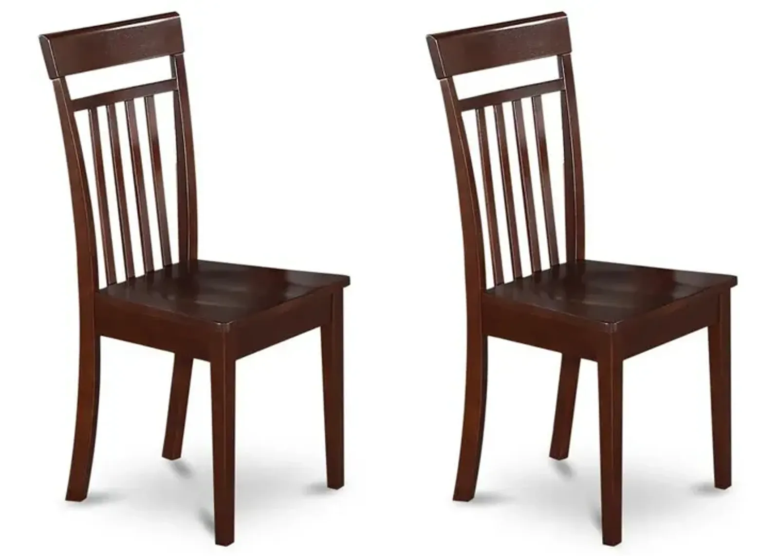 East West Furniture Capri  slat  back    Chair  for  dining  room  with  wood  Seat,  Set  of  2