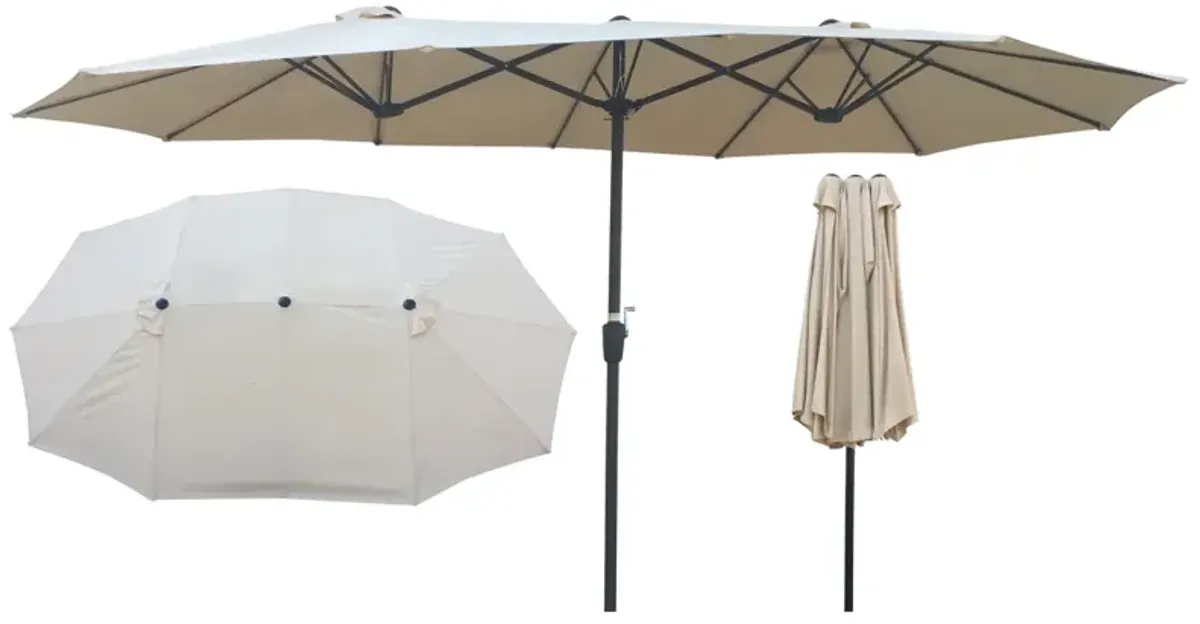 15x9FT Double-Sided Patio Umbrella Outdoor Market Table Garden Extra Large Waterproof