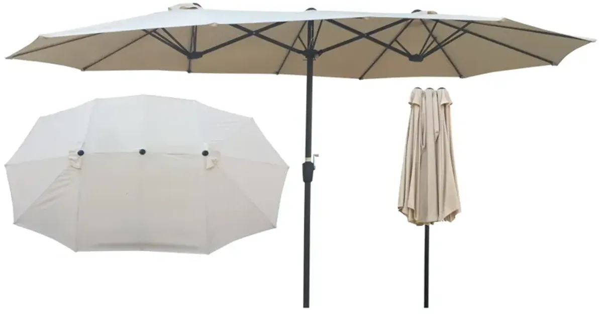 15x9FT Double-Sided Patio Umbrella Outdoor Market Table Garden Extra Large Waterproof