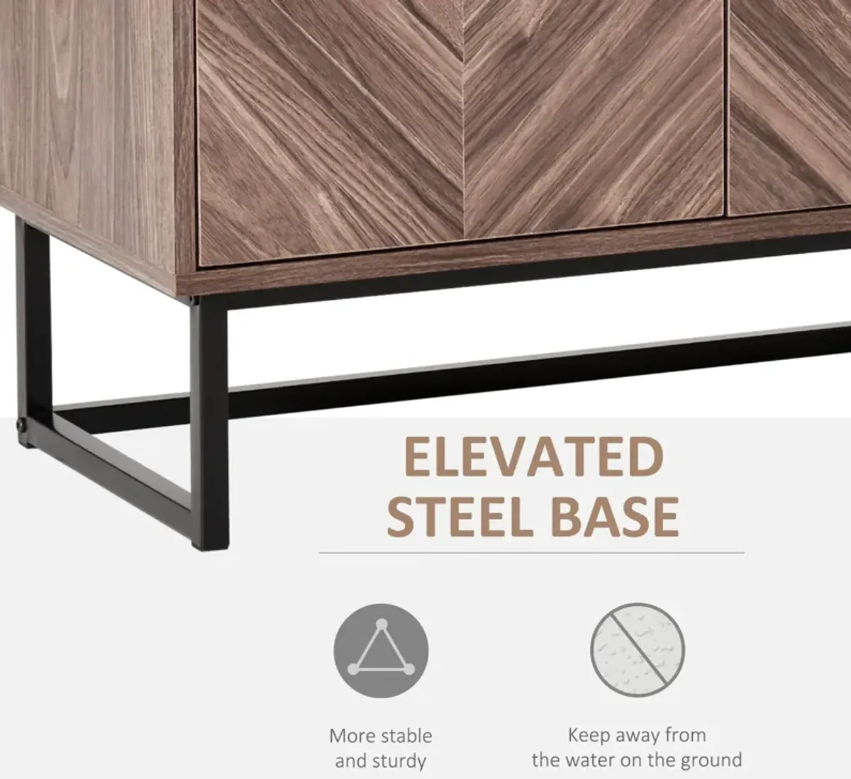 Walnut Living Room Storage: Free Standing 2-Door Cabinet with Shelf