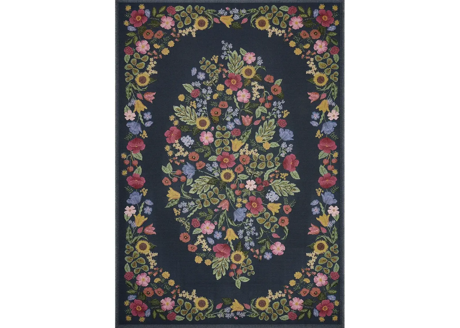 Perennial PRN-01 Navy 6''7" x 9''4" Rug by Rifle Paper Co.