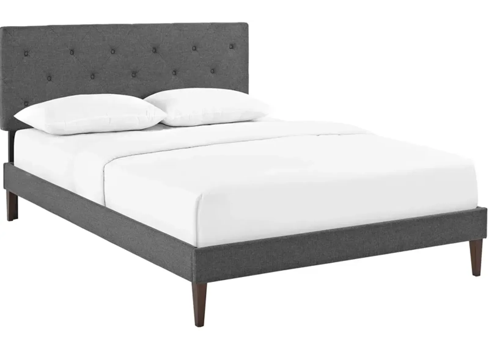 Modway - Tarah King Fabric Platform Bed with Squared Tapered Legs Gray