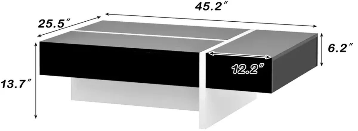 Merax Contemporary Rectangle High Gloss Coffee Table