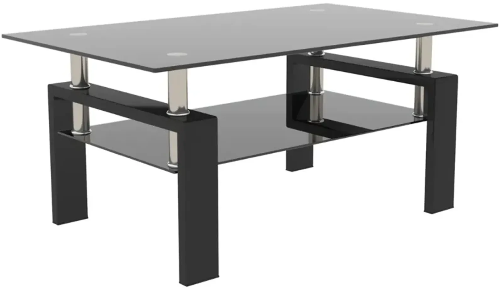 Rectangle Glass Coffee Table - Modern Side Center Table for Living Room