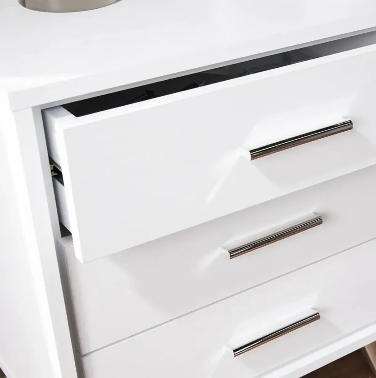 SEI Furniture Oren Bedside Table w/Drawers Nightstand, White (AMZ2486FH)