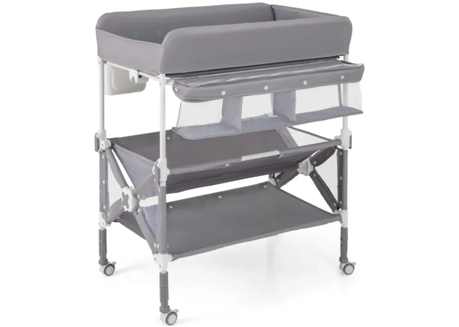 Hivvago Portable Baby Changing Table with Wheels and Large Storage Rack