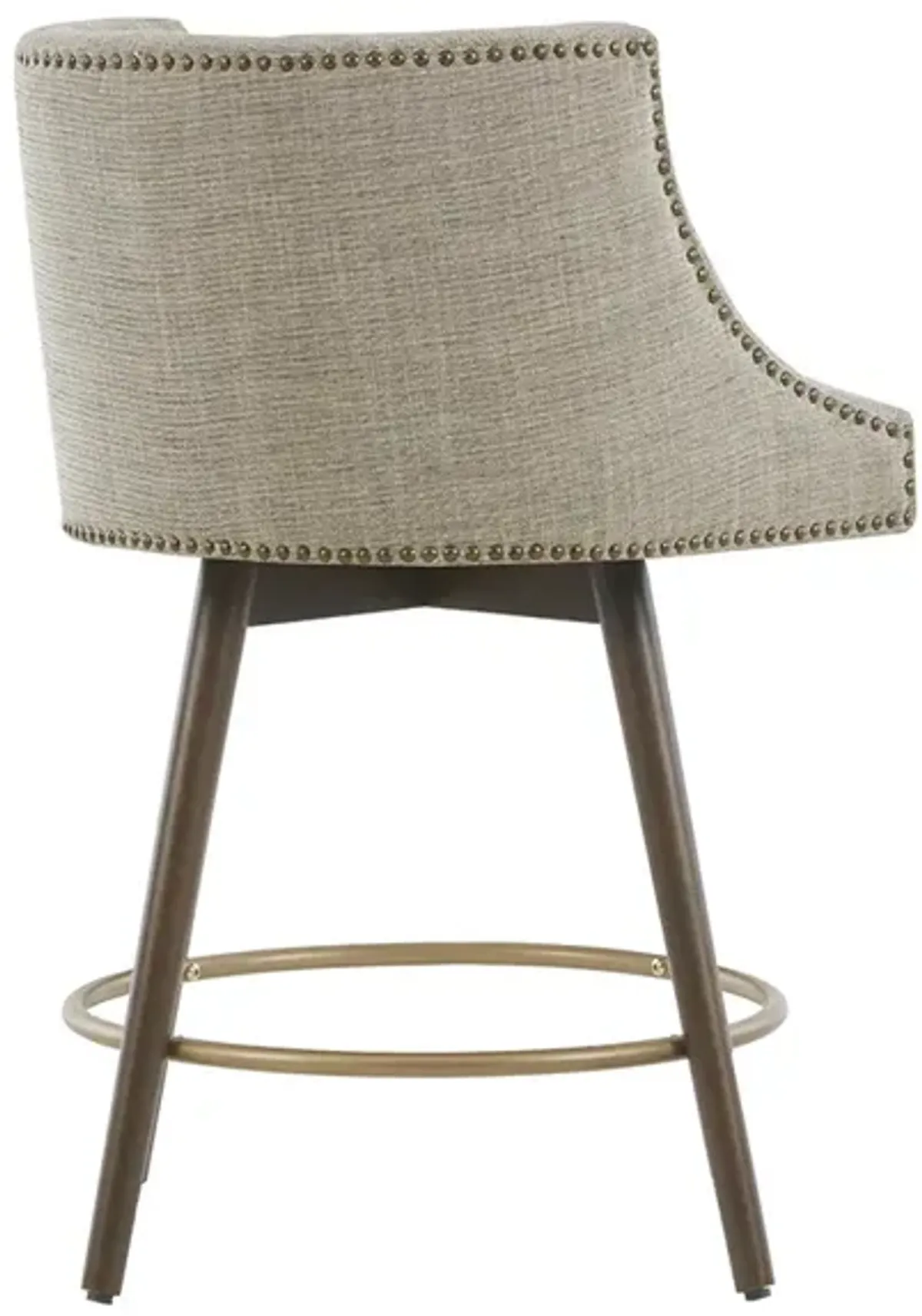 Gracie Mills Elmira Upholstered Swivel Counter Stool