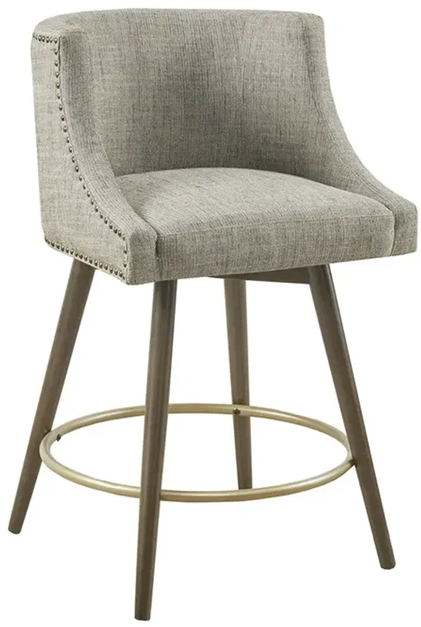 Gracie Mills Elmira Upholstered Swivel Counter Stool