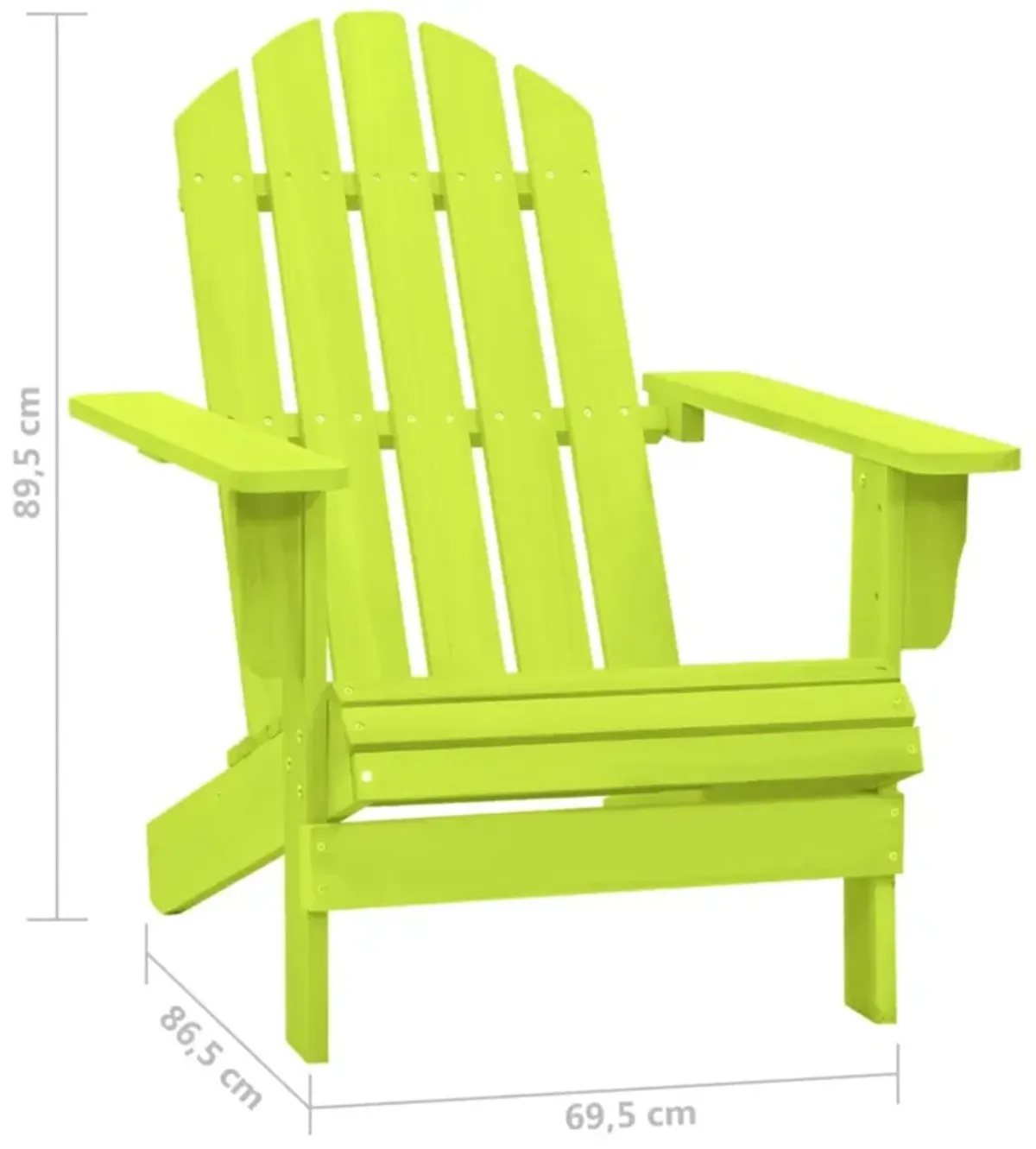 vidaXL Adirondack Chair in Solid Fir Wood - Comfy Ergonomic Design, Sturdy Structure, Ideal for Garden or Patio Use, Easy to Maintain, Stylish Green