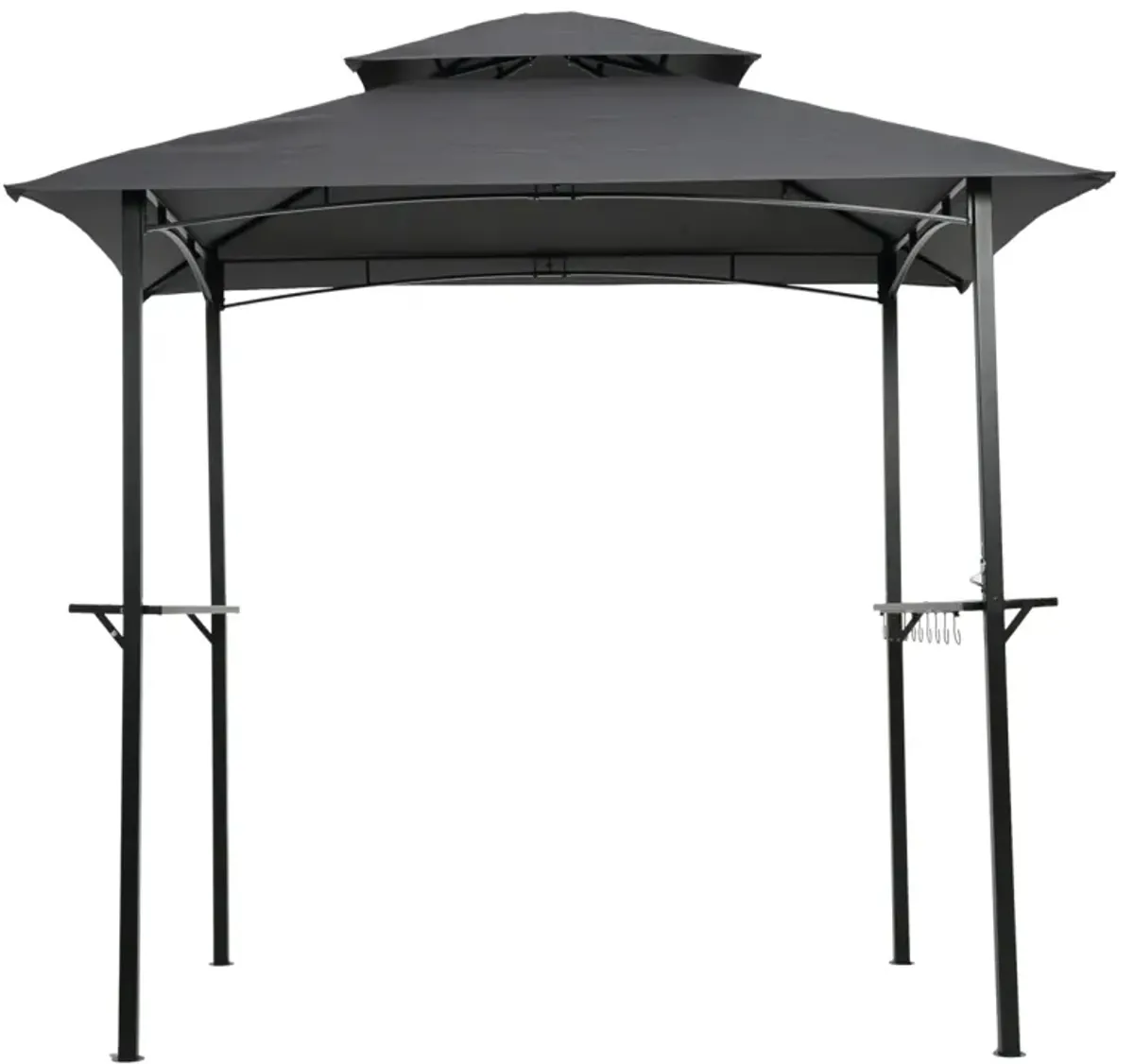 8x5FT Grill Gazebo Replacement Canopy, Double Tiered Bbq Tent Roof Top Cover