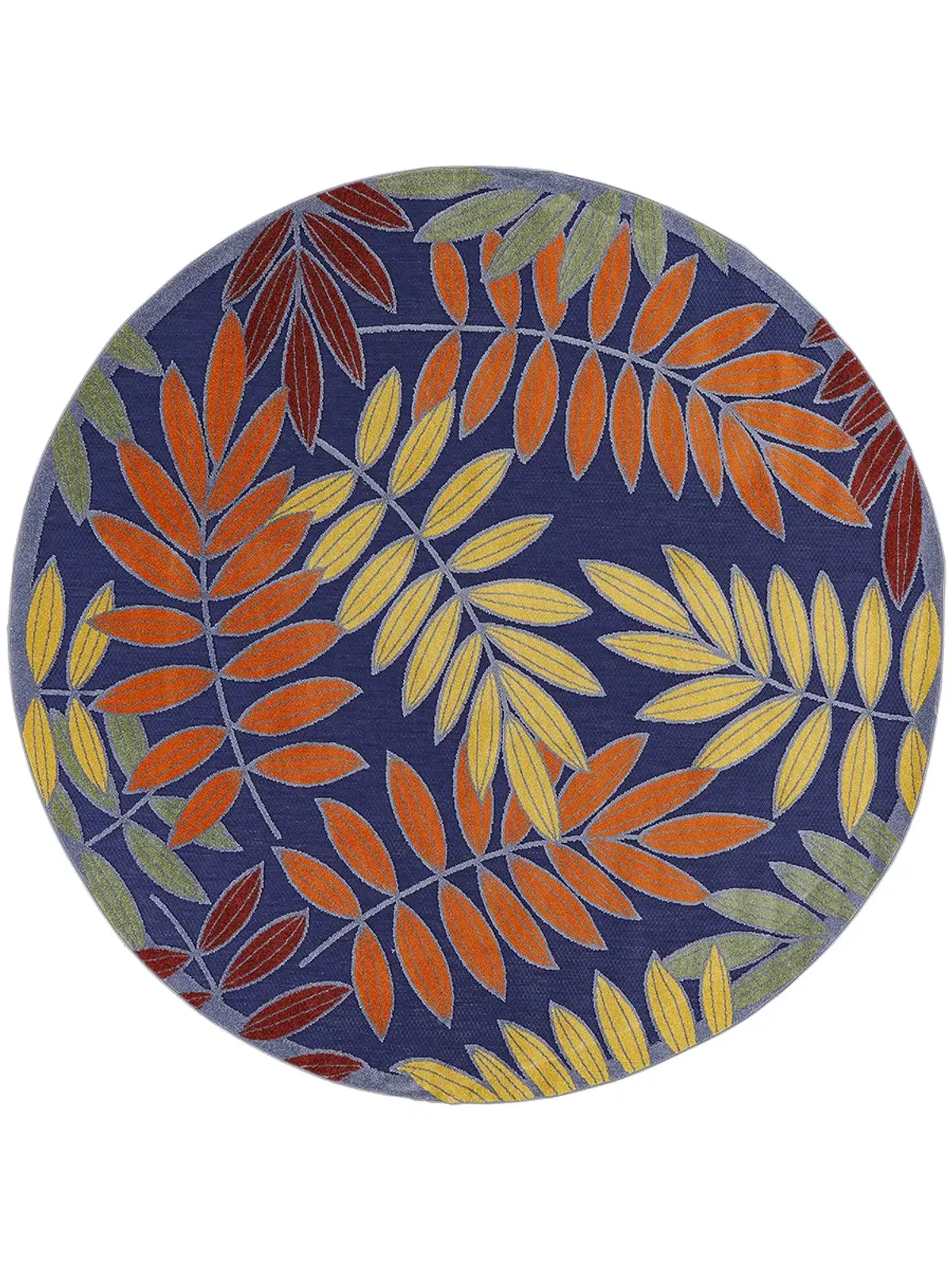 Aloha ALH18 Navy/Multicolor 7'10" x Round Rug