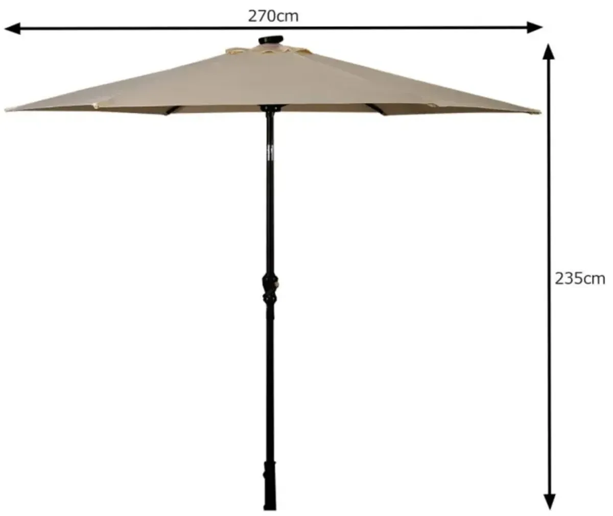 Hivvago 9 Feet Patio LED Solar Umbrella with Crank