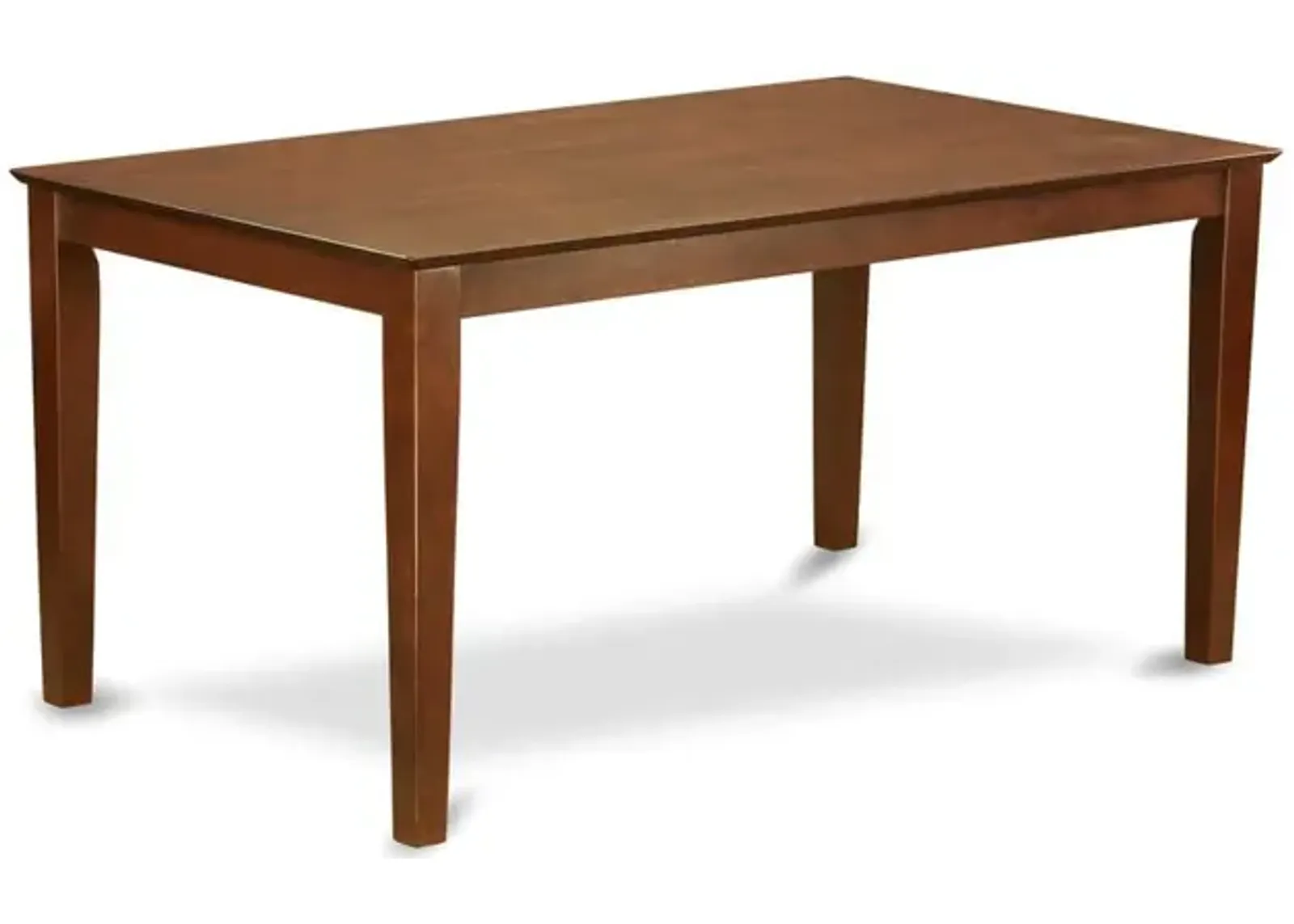 Capri Rectangular dining table 36"x60" with solid wood top - Mahogany Finish