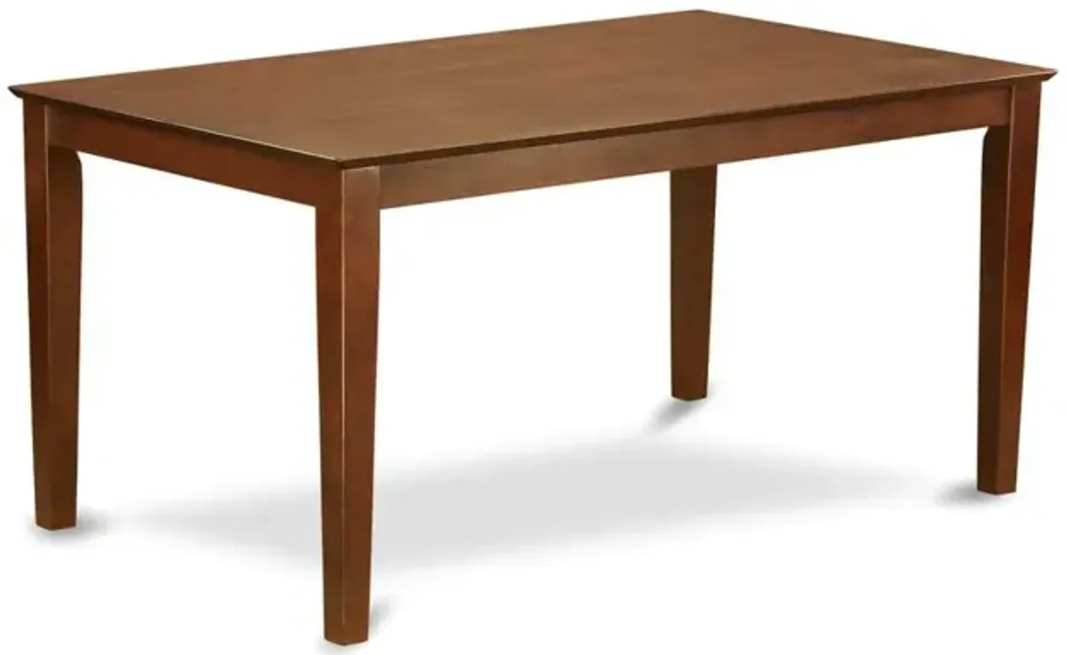 Capri Rectangular dining table 36"x60" with solid wood top - Mahogany Finish