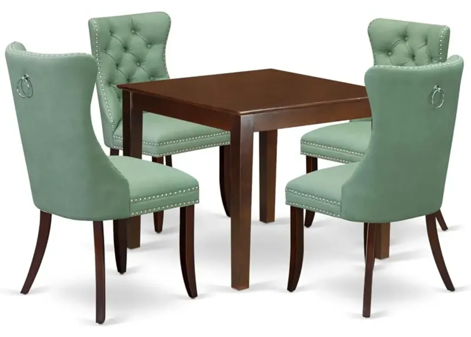 5 Piece Dining Table Set for Small Spaces Consists of a Square Kitchen Table