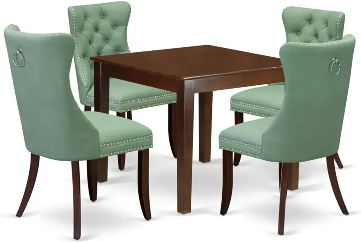 5 Piece Dining Table Set for Small Spaces Consists of a Square Kitchen Table